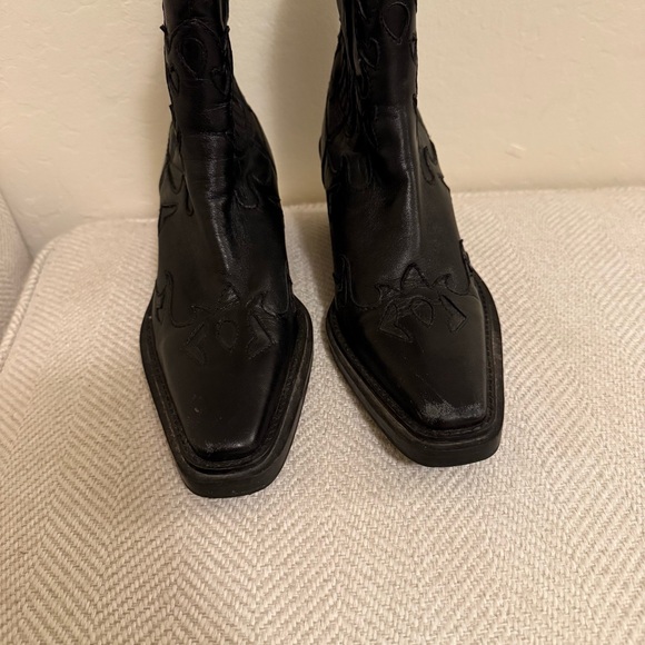 Nasty Gal Leather Western Ankle Boots - Picture 3 of 7